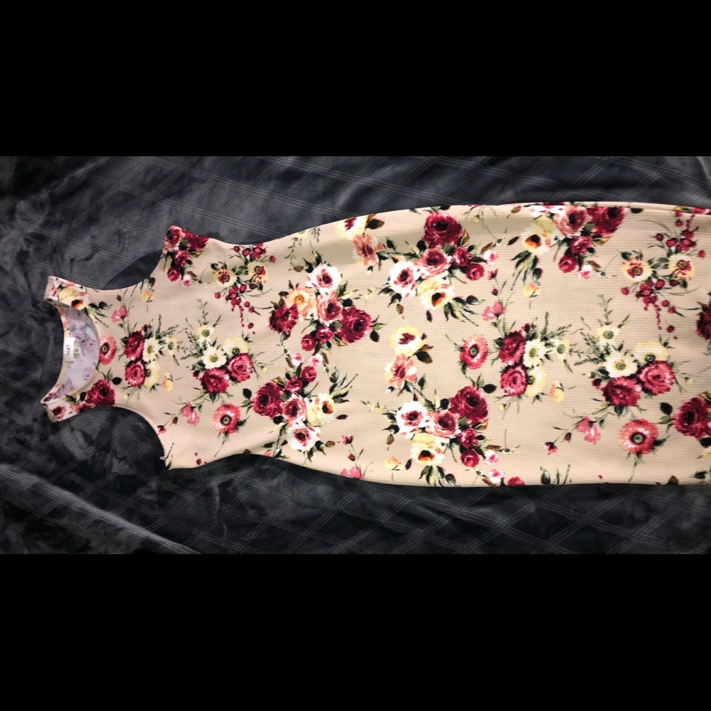 Peach Dress with flowers